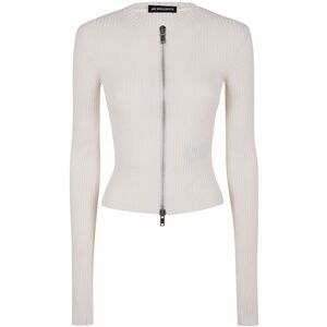 Ann Demeulemeester Women Terna Cropped Zipped Cardigan Cotton